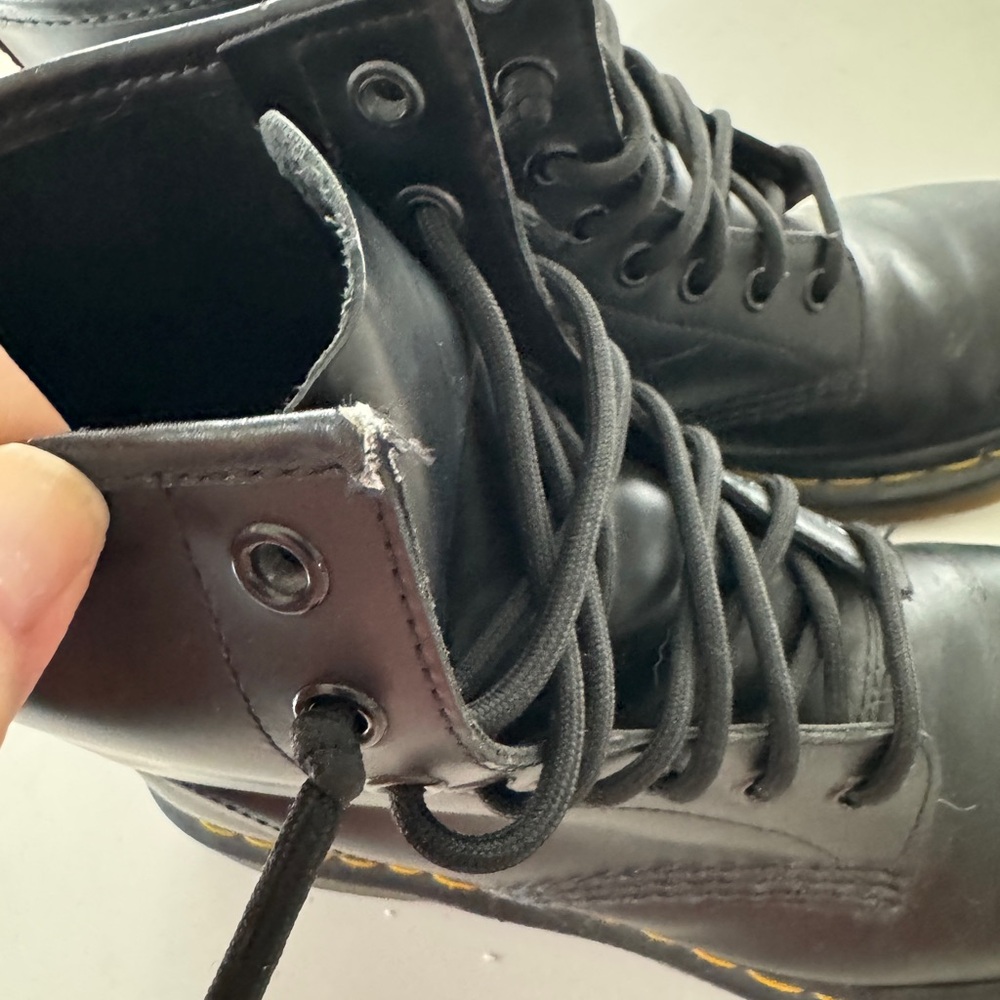 Dr. Martens Black Boots with Yellow Stitching - Picture 7 of 9